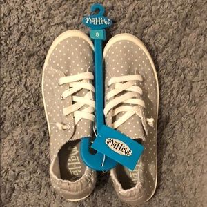 Grey polka dot shoes